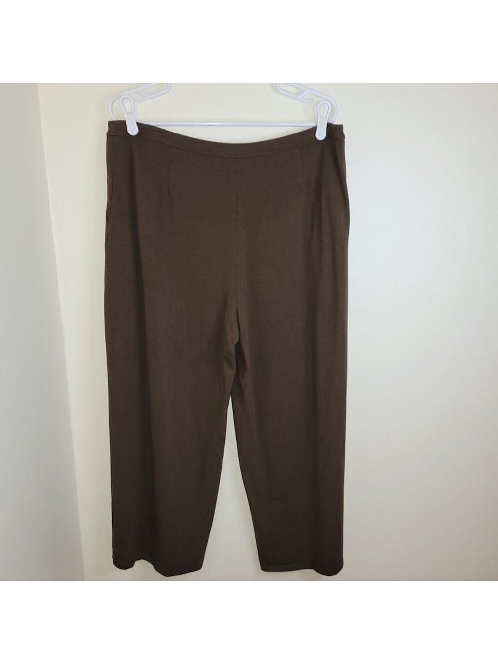 J. Jill Wearever Collection Cropped Pull On Pants Brown Wide Leg Women's Size L - Picture 2 of 12